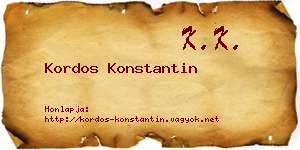 Kordos Konstantin névjegykártya
